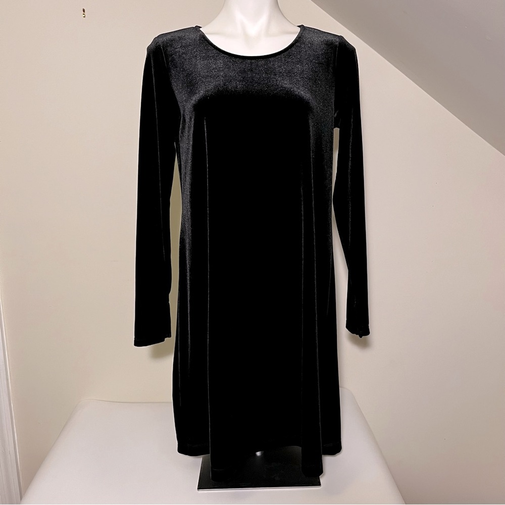GAP Long Sleeve Black Velvet Dress
